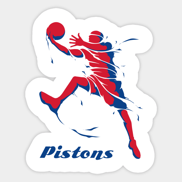 Detroit Pistons Fans - NBA T-Shirt Sticker by info@dopositive.co.uk